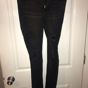 High waisted black ripped skinny jeans. Worn twice